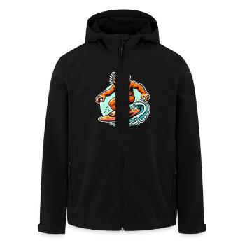 Surfeurs de Néandertal - Veste softshell homme en polyester recyclé Stanley/Stella - noir - Devant - AI Model Male 185 light (185cm)