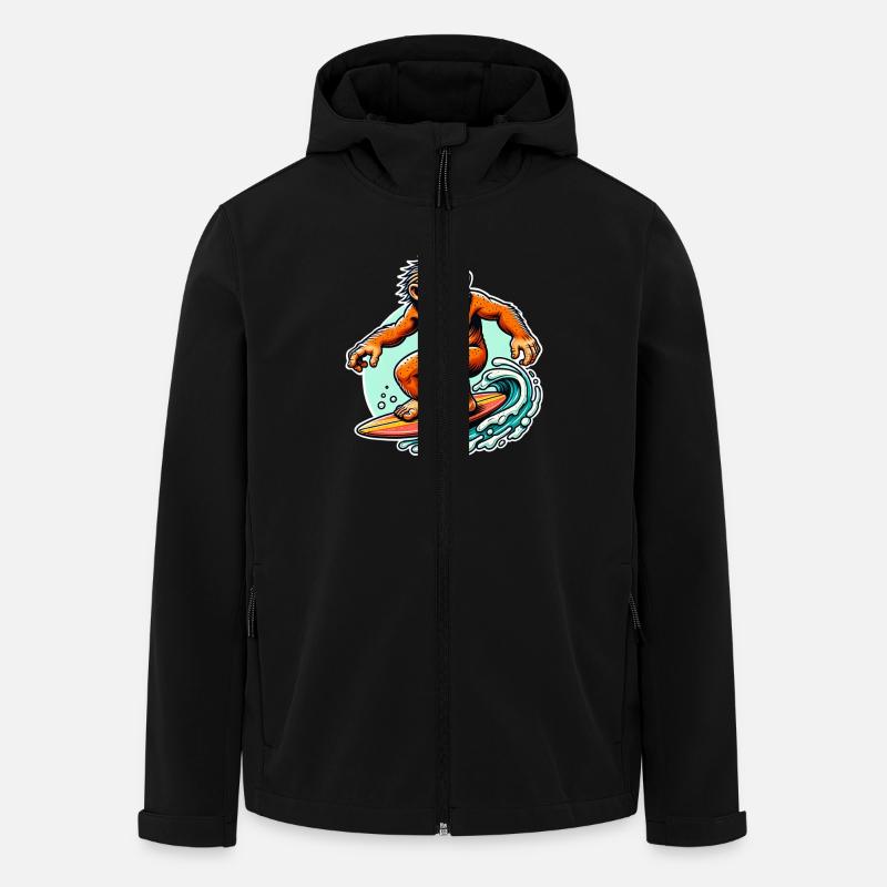 Neandertaler Surfen Surfer - Recycelte Männer Softshell-Jacke von Stanley/Stella - Schwarz