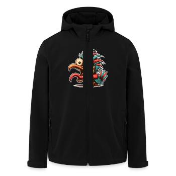 Crazy Bird - Men’s Recycled Softshell Jacket by Stanley/Stella - black - Front - AI Model Male 185 light (185cm)