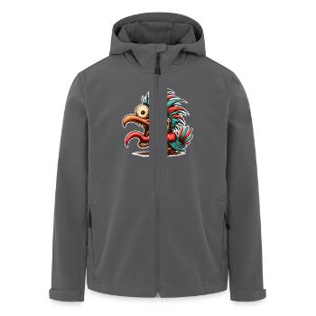 Crazy Bird - Men’s Recycled Softshell Jacket by Stanley/Stella - anthracite - Front - AI Model Male 185 light (185cm)