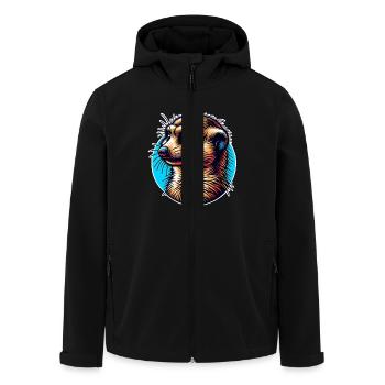 Meerkat - Men’s Recycled Softshell Jacket by Stanley/Stella - black - Front - AI Model Male 185 light (185cm)