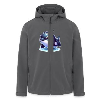 Orca Killer Whale - Men’s Recycled Softshell Jacket by Stanley/Stella - anthracite - Front - AI Model Male 185 light (185cm)