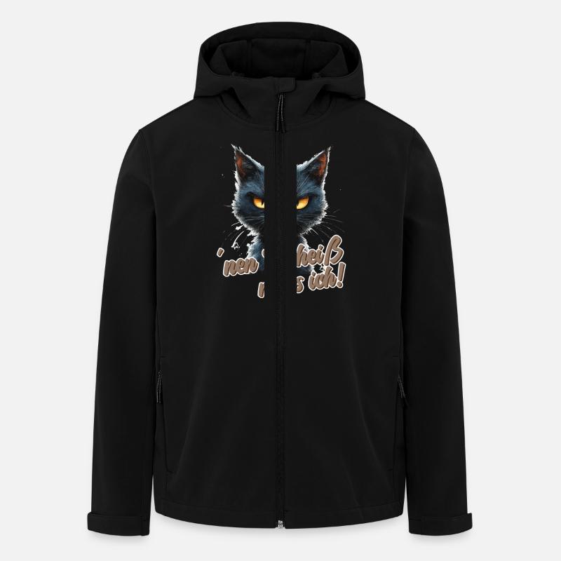 Funny cat with saying - Men’s Recycled Softshell Jacket by Stanley/Stella - black