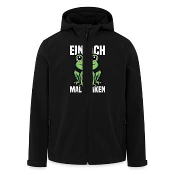 Karneval Party EINFACH MAL QUACKEN Lustiges - Recycelte Männer Softshell-Jacke von Stanley/Stella - Schwarz - Vorne - AI Model Male 185 light (185cm)