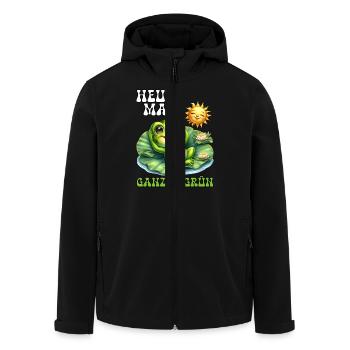Froschkostüm HEUTE MAL GANZ IN GRÜN Lustiges - Recycelte Männer Softshell-Jacke von Stanley/Stella - Schwarz - Vorne - AI Model Male 185 light (185cm)