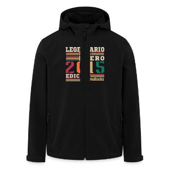 January 2015 Vintage Birthday Gifts - Men’s Recycled Softshell Jacket by Stanley/Stella - black - Front - AI Model Male 185 light (185cm)