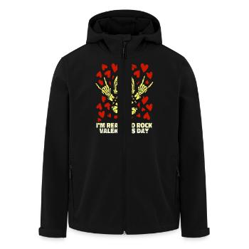xoxo love you amore Fleurs Femmes Saint Valentin 14 - Veste softshell homme en polyester recyclé Stanley/Stella - noir - Devant - AI Model Male 185 light (185cm)