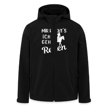 Mir reicht's Reiten - Recycelte Männer Softshell-Jacke von Stanley/Stella - Schwarz - Vorne - AI Model Male 185 light (185cm)