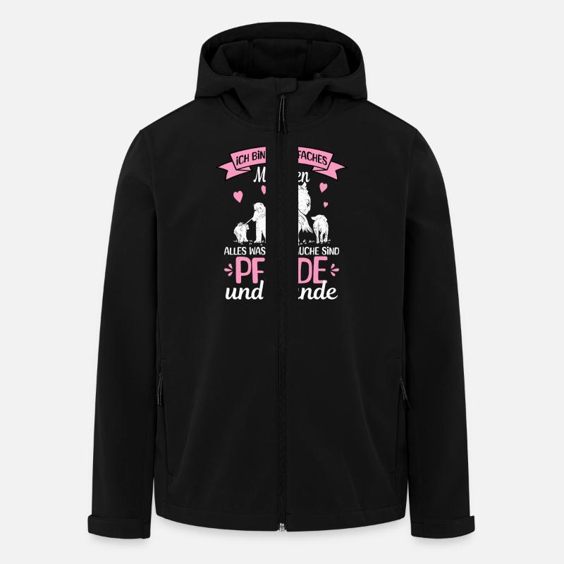 Einfaches Mädchen Pferde - Recycelte Männer Softshell-Jacke von Stanley/Stella - Schwarz