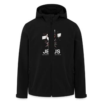 Jesus died for me - Men’s Recycled Softshell Jacket by Stanley/Stella - black - Front - AI Model Male 185 light (185cm)