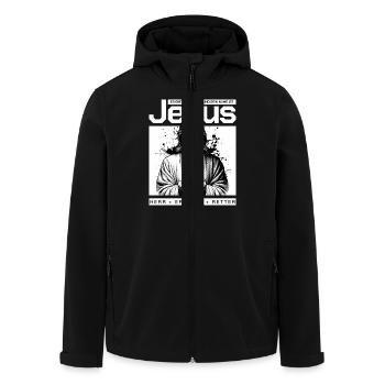 Jésus, Seigneur et Sauveur - Veste softshell homme en polyester recyclé Stanley/Stella - noir - Devant - AI Model Male 185 light (185cm)