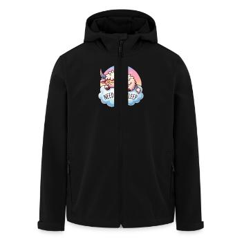 Cute Highland Cow Sleep Lover - Peaceful Bedtime - Men’s Recycled Softshell Jacket by Stanley/Stella - black - Front - AI Model Male 185 light (185cm)