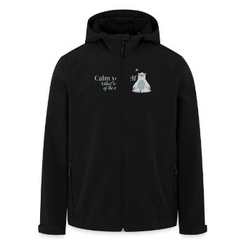 Motivationsbär Motivational Bear - Recycelte Männer Softshell-Jacke von Stanley/Stella - Schwarz - Vorne - AI Model Male 185 light (185cm)