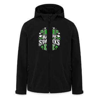 Bonne Saint-Patrick - Shamrock - Irlande - Veste softshell homme en polyester recyclé Stanley/Stella - noir - Devant - AI Model Male 185 light (185cm)