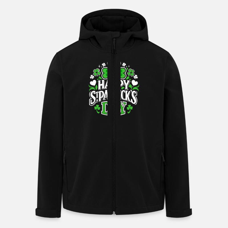 Bonne Saint-Patrick - Shamrock - Irlande - Veste softshell homme en polyester recyclé Stanley/Stella - noir