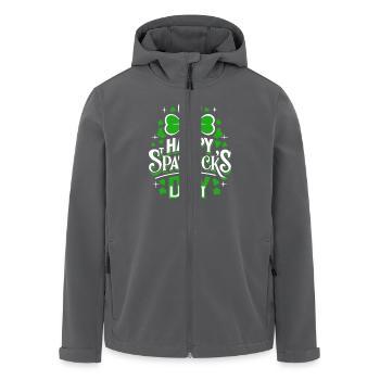 Happy St. Patrick's Day - Shamrock - Ireland - Men’s Recycled Softshell Jacket by Stanley/Stella - anthracite - Front - AI Model Male 185 light (185cm)