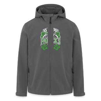 Happy St. Patrick's Day - Shamrock - Ireland - Men’s Recycled Softshell Jacket by Stanley/Stella - anthracite - Front - AI Model Male 185 light (185cm)