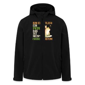 Karneval Frösche BIN EIGENTLICH EIN PRINZ FROSCH - Recycelte Männer Softshell-Jacke von Stanley/Stella - Schwarz - Vorne - AI Model Male 185 light (185cm)