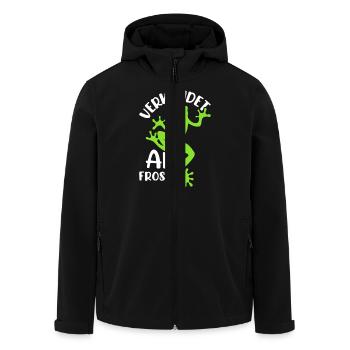 Faschingsparty VERKLEIDET ALS FROSCH Lustiges - Recycelte Männer Softshell-Jacke von Stanley/Stella - Schwarz - Vorne - AI Model Male 185 light (185cm)