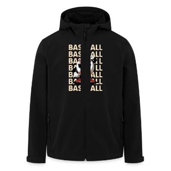Cooler Baseball für eine Baseballspieler - Recycelte Männer Softshell-Jacke von Stanley/Stella - Schwarz - Vorne - AI Model Male 185 light (185cm)