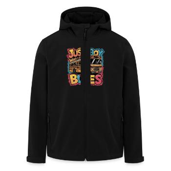 Just a Boy Who Loves Buses for Bus Lovers für - Recycelte Männer Softshell-Jacke von Stanley/Stella - Schwarz - Vorne - AI Model Male 185 light (185cm)