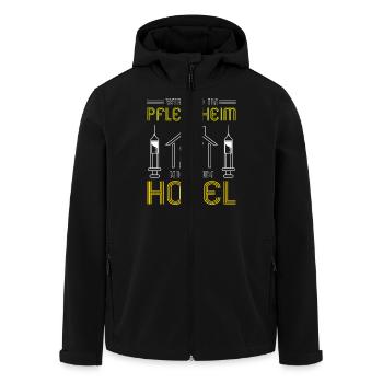 Altenpflege Pfleger Pflegepersonal Pflegekraft - Recycelte Männer Softshell-Jacke von Stanley/Stella - Schwarz - Vorne - AI Model Male 185 light (185cm)