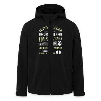 Altenpfleger Geschenk Altenpflege Pflegefachkraft - Recycelte Männer Softshell-Jacke von Stanley/Stella - Schwarz - Vorne - AI Model Male 185 light (185cm)