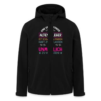 Altenpfleger Geschenk Altenpflege Pflegefachkraft - Recycelte Männer Softshell-Jacke von Stanley/Stella - Schwarz - Vorne - AI Model Male 185 light (185cm)