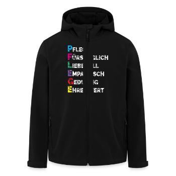Altenpflege Pfleger Pflegepersonal Pflegekraft - Recycelte Männer Softshell-Jacke von Stanley/Stella - Schwarz - Vorne - AI Model Male 185 light (185cm)