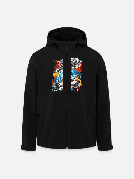 Tretroller E-Scooter E-Roller - Recycelte Männer Softshell-Jacke von Stanley/Stella - Schwarz