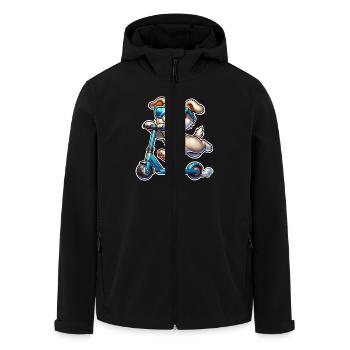 Tretroller E-Scooter E-Roller - Recycelte Männer Softshell-Jacke von Stanley/Stella - Schwarz - Vorne - AI Model Male 185 light (185cm)