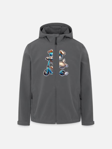 Tretroller E-Scooter E-Roller - Recycelte Männer Softshell-Jacke von Stanley/Stella - Schwarz