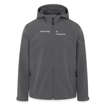 Inspirierendes Sonnenschein-Zitat Inspirational - Recycelte Männer Softshell-Jacke von Stanley/Stella - Anthrazit - Vorne - AI Model Male 185 light (185cm)