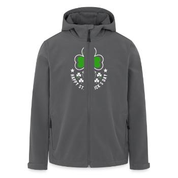 Happy St. Patrick's Day - Shamrock - Ireland - Men’s Recycled Softshell Jacket by Stanley/Stella - anthracite - Front - AI Model Male 185 light (185cm)
