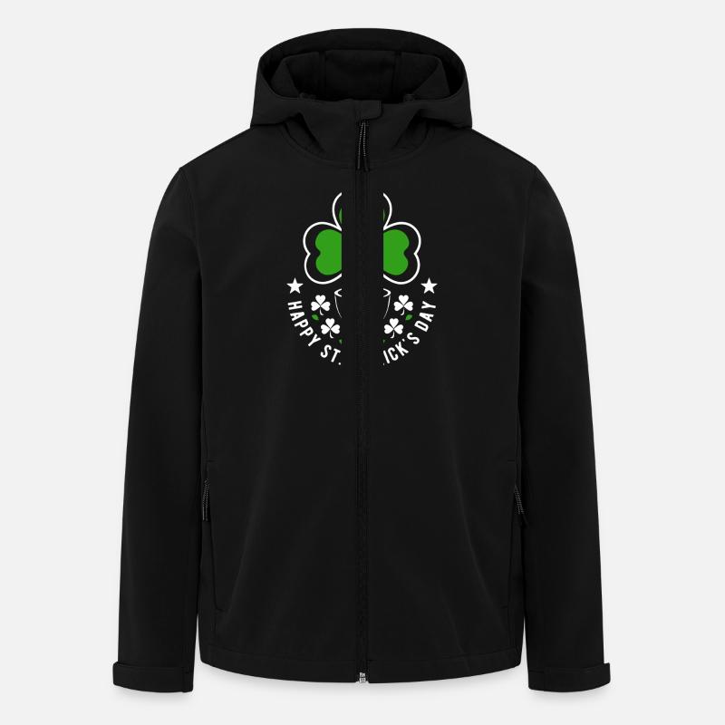 Bonne Saint-Patrick - Shamrock - Irlande - Veste softshell homme en polyester recyclé Stanley/Stella - noir