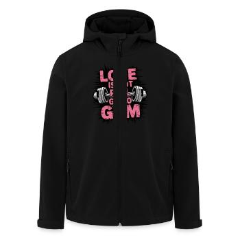 Love Is Not Real Go to Gym Funny Fitness - Recycelte Männer Softshell-Jacke von Stanley/Stella - Schwarz - Vorne - AI Model Male 185 light (185cm)