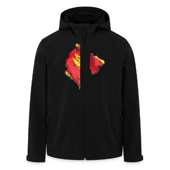 Montenegro Flagge in der Montenegro Landkarte - Recycelte Männer Softshell-Jacke von Stanley/Stella - Schwarz - Vorne - AI Model Male 185 light (185cm)