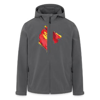 Montenegro Flagge in der Montenegro Landkarte - Recycelte Männer Softshell-Jacke von Stanley/Stella - Anthrazit - Vorne - AI Model Male 185 light (185cm)