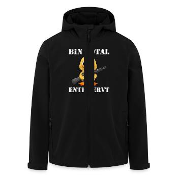 Karneval Party BIN TOTAL ENTE NERVT Lustiges - Recycelte Männer Softshell-Jacke von Stanley/Stella - Schwarz - Vorne - AI Model Male 185 light (185cm)