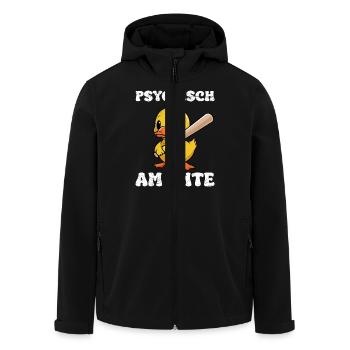 Faschings Party PSYCHISCH AM ENTE Lustiges - Recycelte Männer Softshell-Jacke von Stanley/Stella - Schwarz - Vorne - AI Model Male 185 light (185cm)
