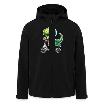 E-Scooter E-Roller Dino T Rex Scooter - Recycelte Männer Softshell-Jacke von Stanley/Stella - Schwarz - Vorne - AI Model Male 185 light (185cm)