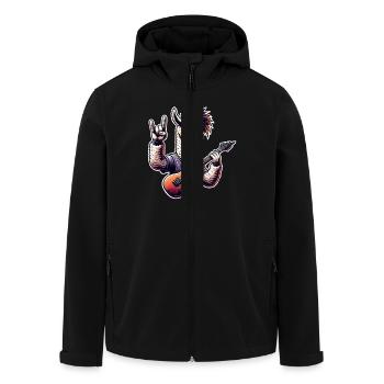 Alpaka Rock and Roll Gitarrist - Recycelte Männer Softshell-Jacke von Stanley/Stella - Schwarz - Vorne - AI Model Male 185 light (185cm)