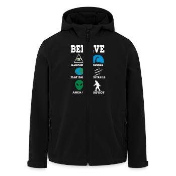 Verschwörung - Recycelte Männer Softshell-Jacke von Stanley/Stella - Schwarz - Vorne - AI Model Male 185 light (185cm)
