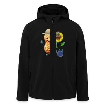 Drôle de cacahuète jardinier fleurs arrosage enfant - Veste softshell homme en polyester recyclé Stanley/Stella - noir - Devant - AI Model Male 185 light (185cm)