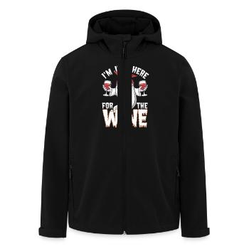Lustiges Halloween-Geist-Design Weinliebhaber - Recycelte Männer Softshell-Jacke von Stanley/Stella - Schwarz - Vorne - AI Model Male 185 light (185cm)
