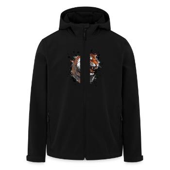 Tiger Head Icon Animal - Men’s Recycled Softshell Jacket by Stanley/Stella - black - Front - AI Model Male 185 light (185cm)
