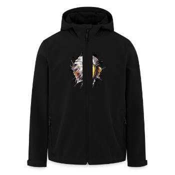 Eagle Head Icon Animal - Men’s Recycled Softshell Jacket by Stanley/Stella - black - Front - AI Model Male 185 light (185cm)