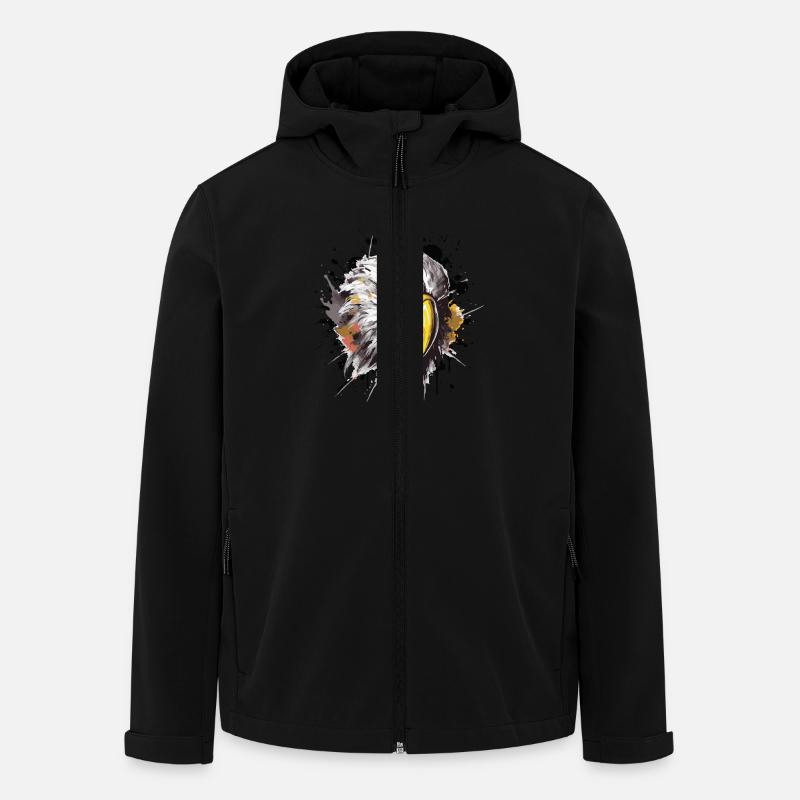 Adler Kopf Symbol Tier - Recycelte Männer Softshell-Jacke von Stanley/Stella - Schwarz