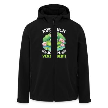 Froschkostüm KÜSS MICH ICH BIN VERZAUBERT - Recycelte Männer Softshell-Jacke von Stanley/Stella - Schwarz - Vorne - AI Model Male 185 light (185cm)