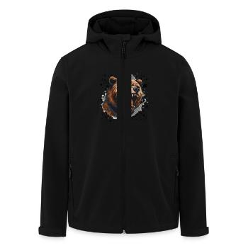 Tête de grizzli Icône Animal - Veste softshell homme en polyester recyclé Stanley/Stella - noir - Devant - AI Model Male 185 light (185cm)